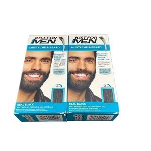 Just for Men Mustache & Beard M-55 Brush in Color Base Real Black Lot of 2 New
